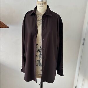 Korean Brown Oversized Shirt Size Small New With Tags